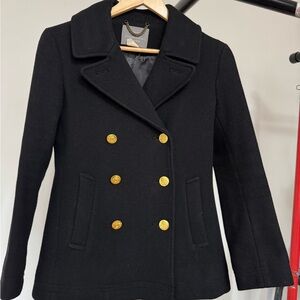 J. Crew Black Peacoat with Gold Buttons